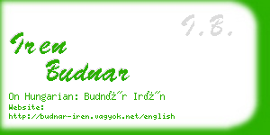 iren budnar business card